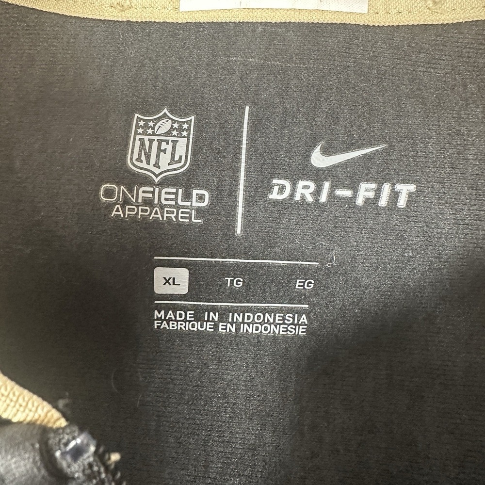 Nike On Field New Orleans Saints 1/4 Zip Pullover Mens XL Gray NFL Performance - Picture 6 of 7